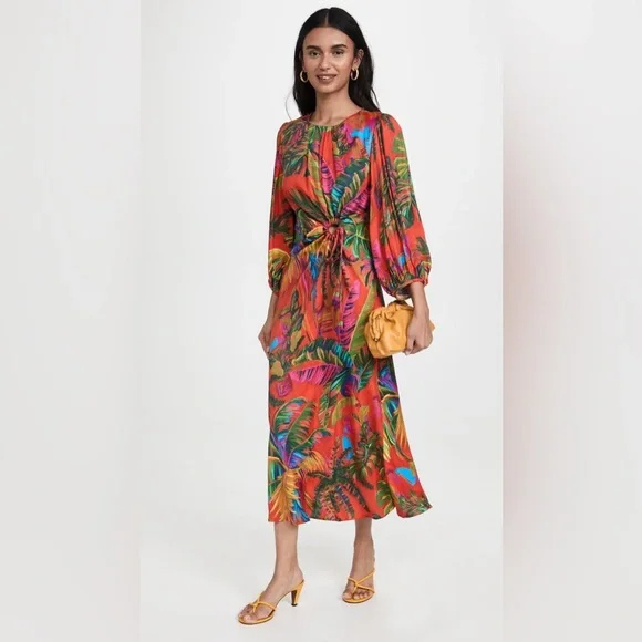 knee length dresses for ladies Forest Soul Mix Midi Dress – FARM Rio main image 0